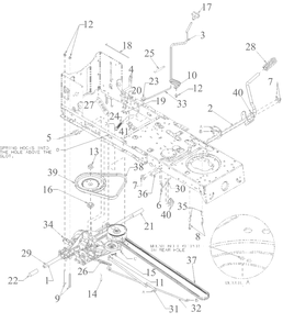 Drive Diagram and Parts List for 2023 Yard Machines Lawn Tractor